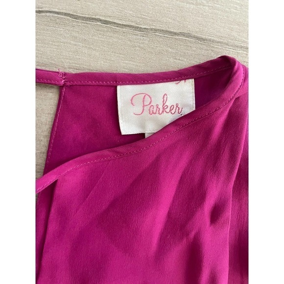 Parker Color Block Dress, 100% Silk, Size Large, Pink Black - Picture 2 of 7